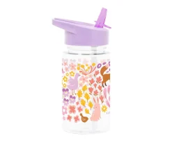 Botellas De Plástico^A Little Lovely Company Botella Plástico con Pajita Personalizable Flowers Garden 450 ml