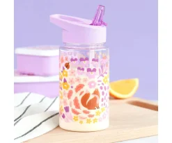 Botellas De Plástico^A Little Lovely Company Botella Plástico con Pajita Personalizable Flowers Garden 450 ml