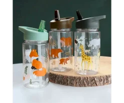 Botellas De Plástico^A Little Lovely Company Botella Plástico con Pajita Savanna 450ml