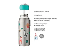 Botellas De Acero^Mepal Botella Térmica Campus Flip-Up Flowers & Butterflies 350 ml
