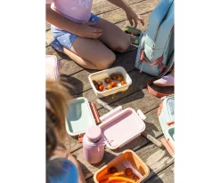 Caja Almuerzo Bento Big Stripes Pink Fiambreras Infantiles|Comer Al Aire Libre