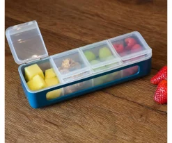 Best Caja Snackle 4 Compartimentos Blue Luxe Cajas De Almuerzo|Fiambreras Infantiles