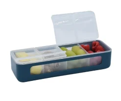 Best Caja Snackle 4 Compartimentos Blue Luxe Cajas De Almuerzo|Fiambreras Infantiles