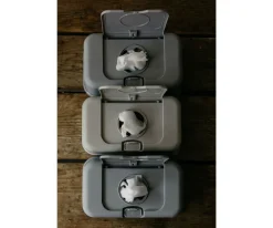 Porta Toallitas^Funkybox Caja Toallitas Plata Estrellitas