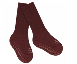 Gateo^GoBabyGo Calcetines Suela Antideslizante Lana Merino Wine Red