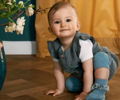 Sale Calcetines Suela Antideslizante Bambú Liberty Sky Blue Calcetines Suela Bebé|Gateo