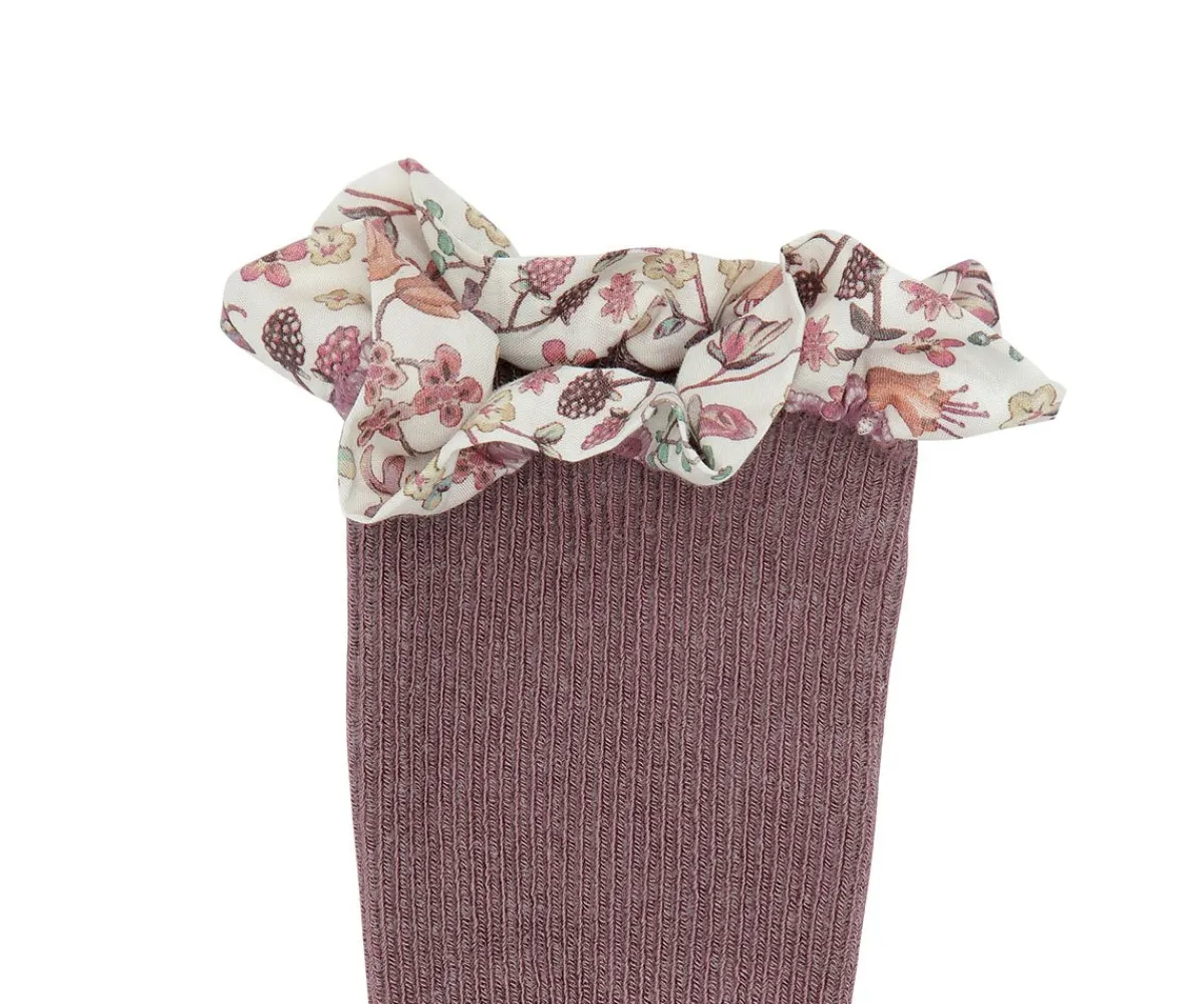 Gateo^GoBabyGo Calcetines Suela Antideslizante Bambú Liberty Misty Plum