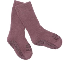 Discount Calcetines Suela Antideslizante Terry Algodón Orgánico Misty Plum Calcetines Suela Bebé|Gateo