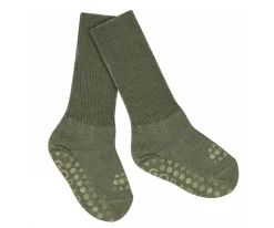 Calcetines Suela Antideslizante Lana Merino Olivine Gateo|Calcetines Suela Bebé
