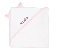 Capa De Baño Bebé^Cristina de Jos'h Capa de Baño Orejitas Classic Star Rosa Personalizable