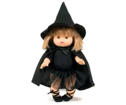 Accesorios Para Muñecas^Minikane Capa de Bruja de Jersey y Tul Negro