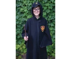 Disfraces Para Niños^Great Pretenders Capa de Mago Negra con Gafas