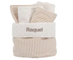 Organizadores De Baño^Cristina de Jos'h Cesta con Secababitas Dorset Beige Personalizable