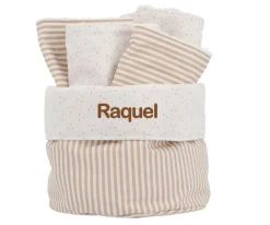 Organizadores De Baño^Cristina de Jos'h Cesta con Secababitas Dorset Beige Personalizable