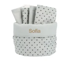 Organizadores De Baño^Cristina de Jos'h Cesta con Secababitas Mini Star Grey Personalizable