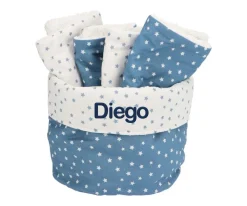 Online Cesta con Secababitas Mini Star Azul Personalizable Secababitas|Organizadores De Baño