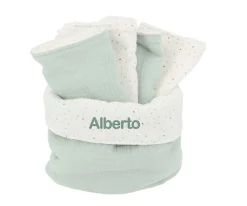 Organizadores De Baño^Cristina de Jos'h Cesta con Secababitas Rainbow Dots Verde Personalizable