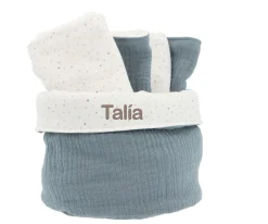 Organizadores De Baño^Cristina de Jos'h Cesta con Secababitas Rainbow Dots Azul Personalizable