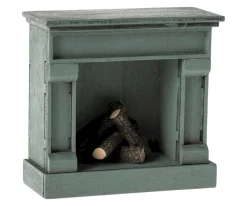 Casa De Muñecas De Madera^Maileg Chimenea en Miniatura Ratón Blue