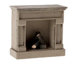 Casa De Muñecas De Madera^Maileg Chimenea Ratón Off White