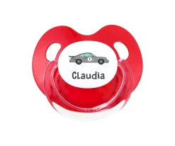 New Chupete Personalizado Retro Rojo Bólido Colecciones Vuelta Al Cole|Chupetes Con Dibujos