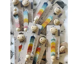 Chupeteros^The Cotton Cloud Chupetero Silicona Chevron Rainbow