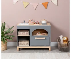 New Cocina de Madera Taxus Gris Oscuro/Natural Niños Juegos De Imitación|Cocinitas De Juguete