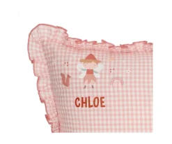 Best Cojín con Volantes Vichy Wild Fairies Personalizado Colecciones Vuelta Al Cole|Cojines Infantiles