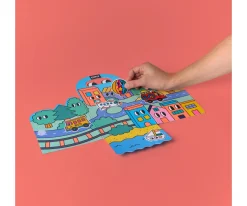 Manualidades Para Niños^Omy Desplegable de Pegatinas Reutilizables Montessori ¡Vroom Vroom!