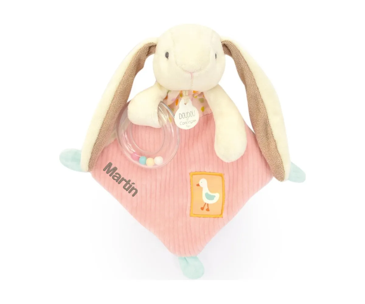 Best Doudou Sonajero Peluche Conejito Personalizable Regalos Para Bebés|Juguetes Para Recién Nacidos