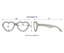 Gafas De Sol Para Niños^Babiators Gafas de Sol Flexibles Hearts(0-24m) Sparkle Squad