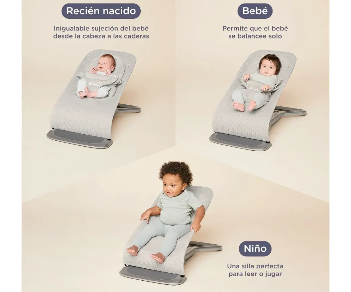 Mobiliario Infantil^Ergobaby Hamaca 3 en 1 Evolve Mesh Gris Claro