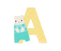 Decoración Pared Infantil^Janod Letra Madera Pure A Amarilla