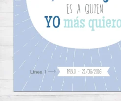 Regalos Para Profesores^Tutete Lámina Personalizada Azul Profe Te Quiero