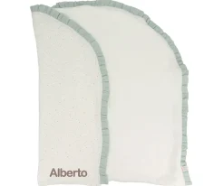 Mantas^Cristina de Jos'h Manta Arrullo Rainbow Dots Verde Personalizable