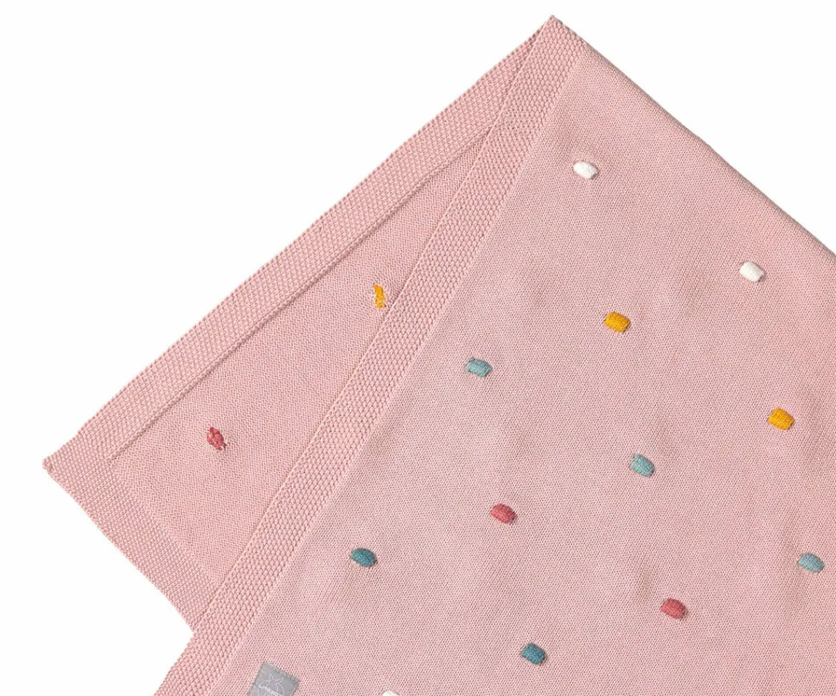 Mantas^Lassig Manta Bebé Lunares Rosa