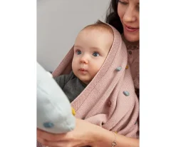 Mantas^Lassig Manta Bebé Lunares Rosa