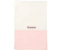 Mantas^Cristina de Jos'h Manta Coralina Rainbow Dots Rosa Personalizable