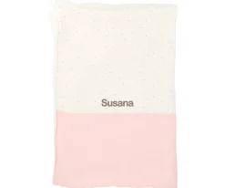 Mantas^Cristina de Jos'h Manta Coralina Rainbow Dots Rosa Personalizable