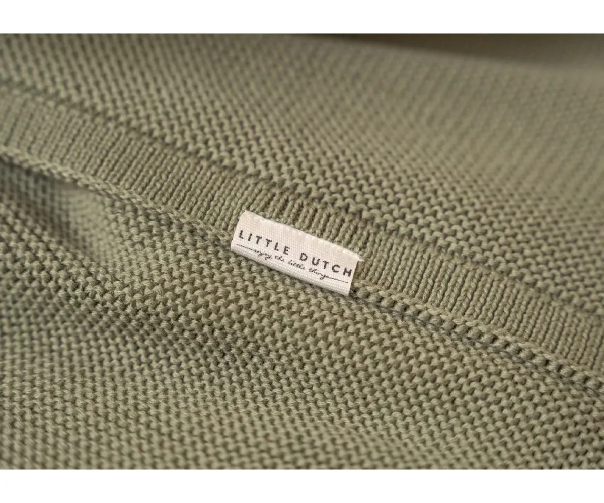 Best Manta de Punto Pure Olive Personalizable Niños Accesorios Carrito Bebé|Mantas