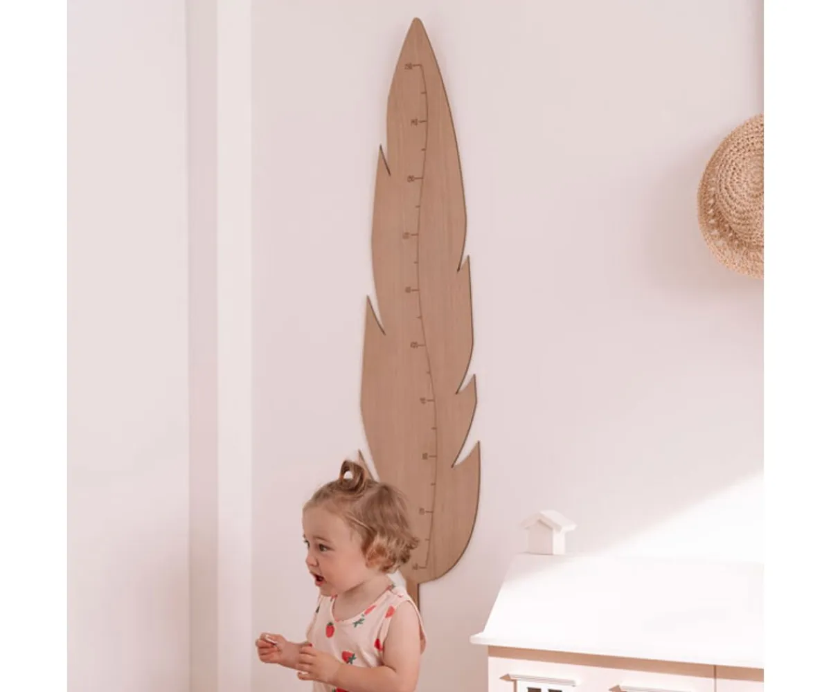 Decoración Pared Infantil^Walamami Medidor de Altura Pluma Nature