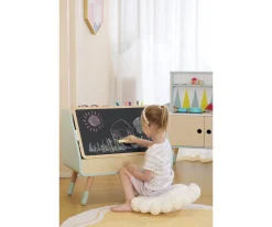 New Mesa de Dibujo y Biblioteca 2 en 1 Niños Juguetes Niños 3 Años|Mobiliario Infantil