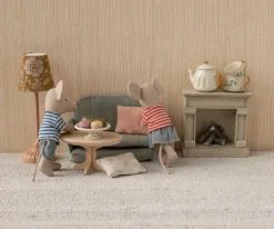 Casa De Muñecas De Madera^Maileg Mesita de Café Oval Ratón Natural