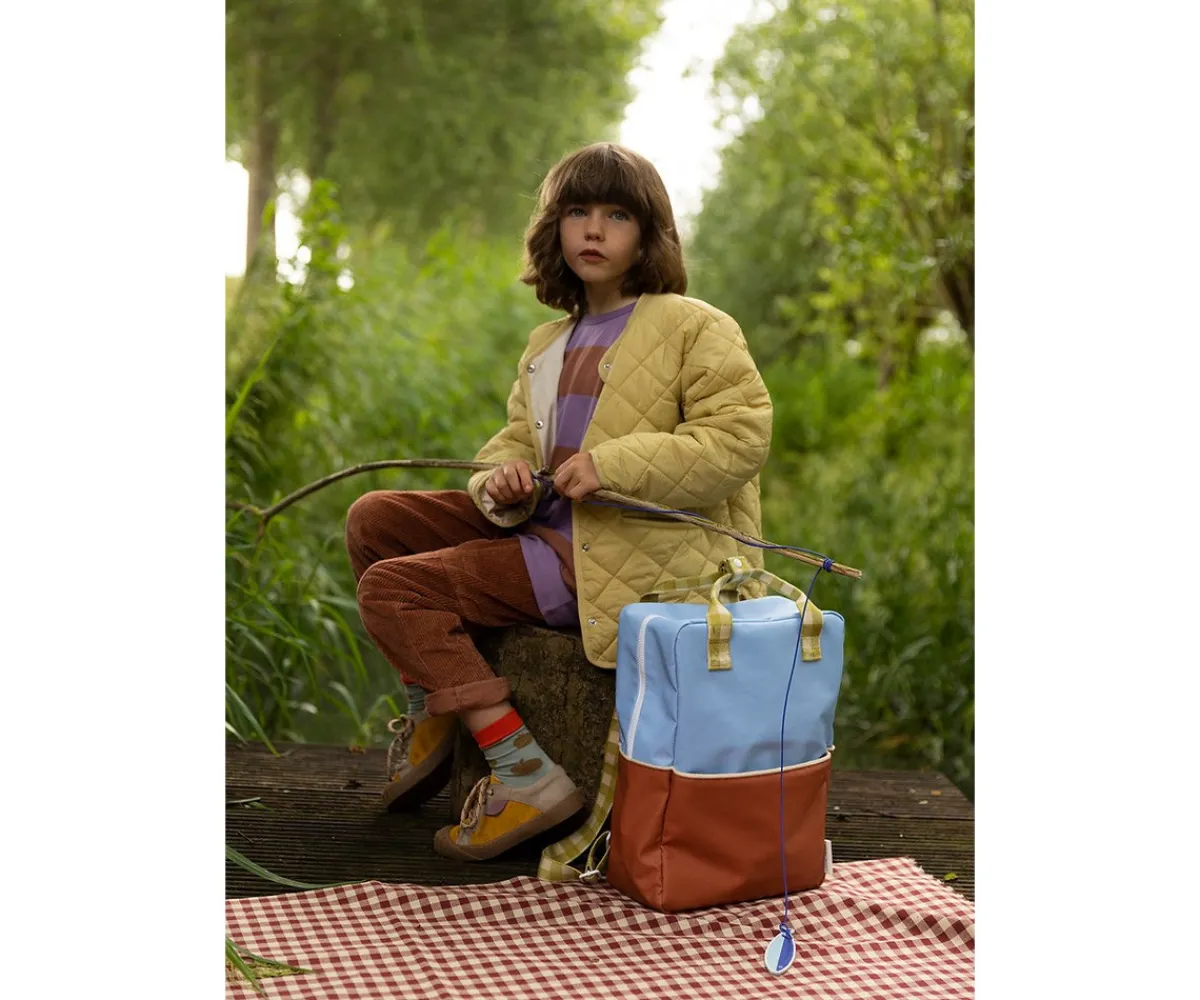 Mochilas Escolares^Sticky Lemon Mochila Grande Personalizable Better Together Colourblocking Badminton Blue + Leather Ball