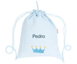 Mochilas Saco Infantiles^Tutete Textil Mochila Saco Personalizada Piqué Corona Azul