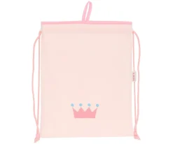 Mochilas Saco Infantiles^Tutete Textil Mochila Saco Personalizada Piqué Corona Rosa
