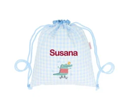 New Mochila Saco Vichy Croc Personalizable Colecciones Vuelta Al Cole|Mochilas Saco Infantiles