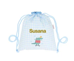 New Mochila Saco Vichy Croc Personalizable Colecciones Vuelta Al Cole|Mochilas Saco Infantiles