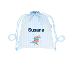 New Mochila Saco Vichy Croc Personalizable Colecciones Vuelta Al Cole|Mochilas Saco Infantiles