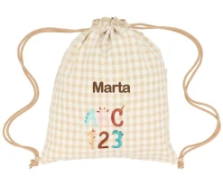 Online Mochila Saco Vichy Funny Letters Personalizable Mochilas Saco Infantiles|Colecciones Vuelta Al Cole